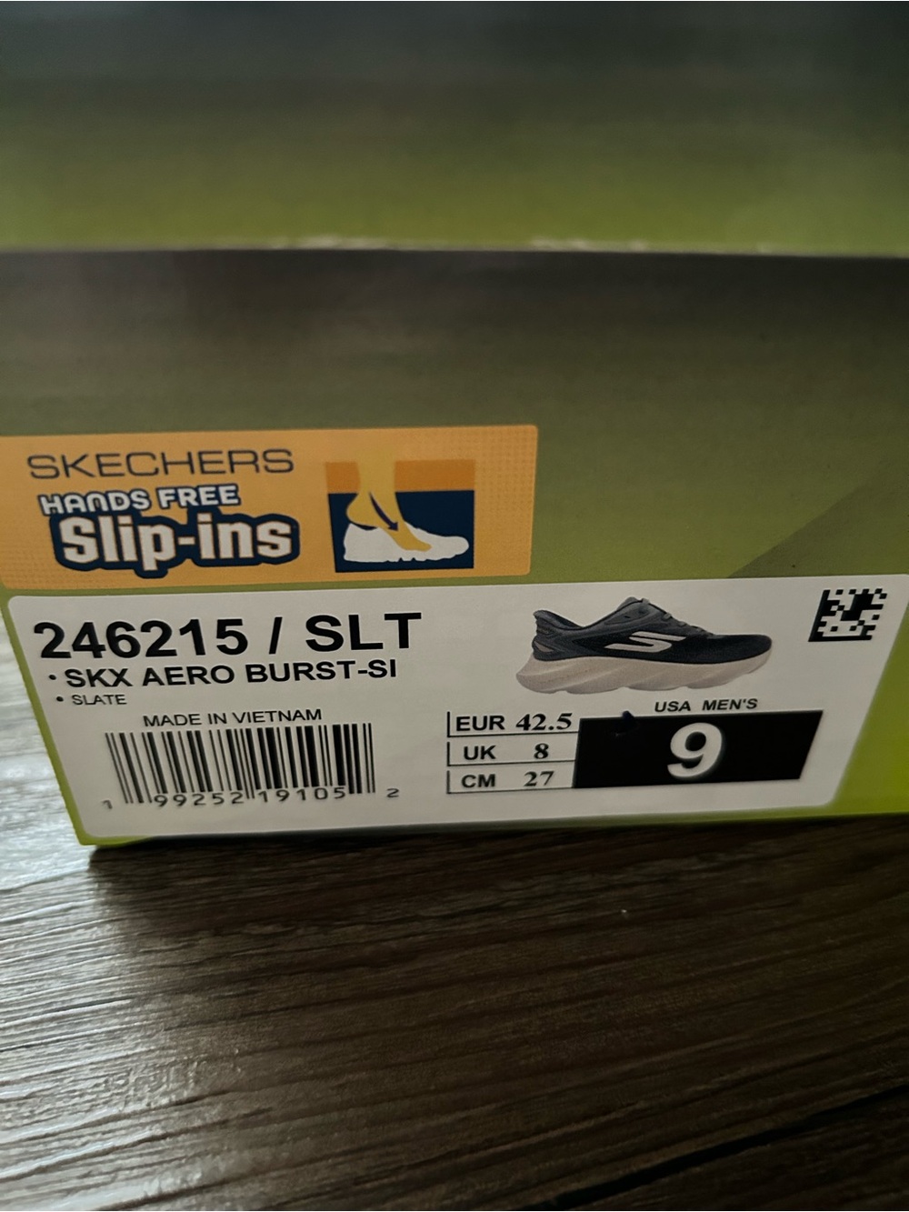 Skechers Men's Slip-Ins SKX Aero Burst - Slate Gray & White - Picture 3 of 5